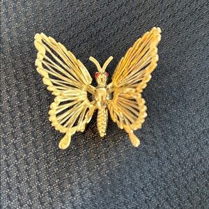 Vintage Gold tone Butterfly Brooch